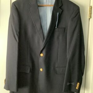 Men's Black Blazer with Gold Buttons
